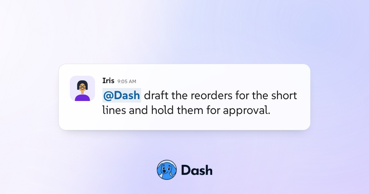 Reorders drafted, held for you.